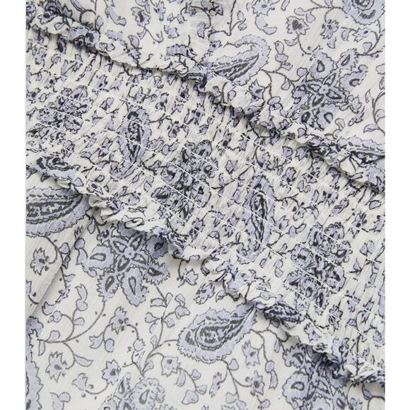 PAIGE Silk Georgette Giannina Mini Dress White/Periwinkle Size XS - Picture 11 of 13